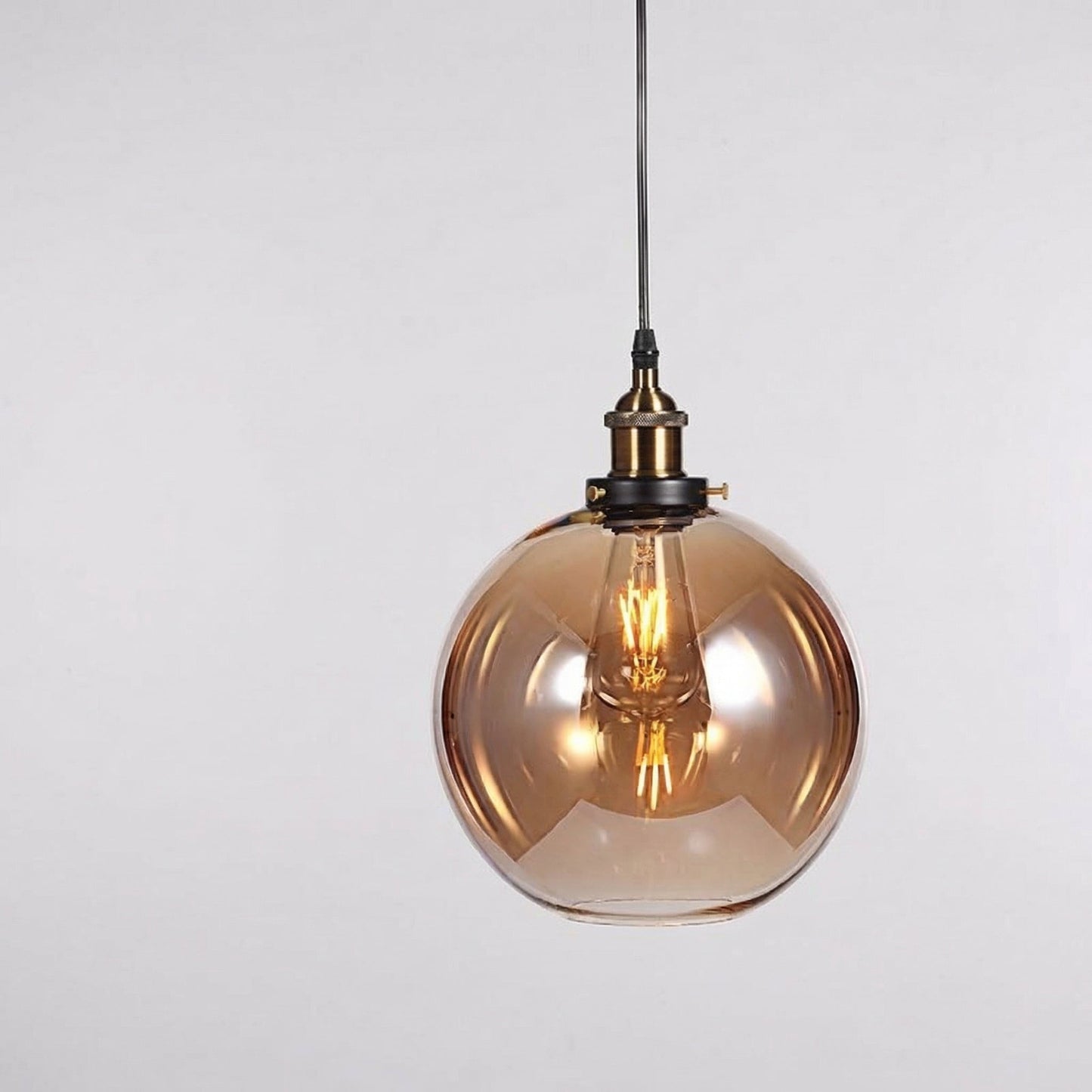 Suspension vintage en verre globe