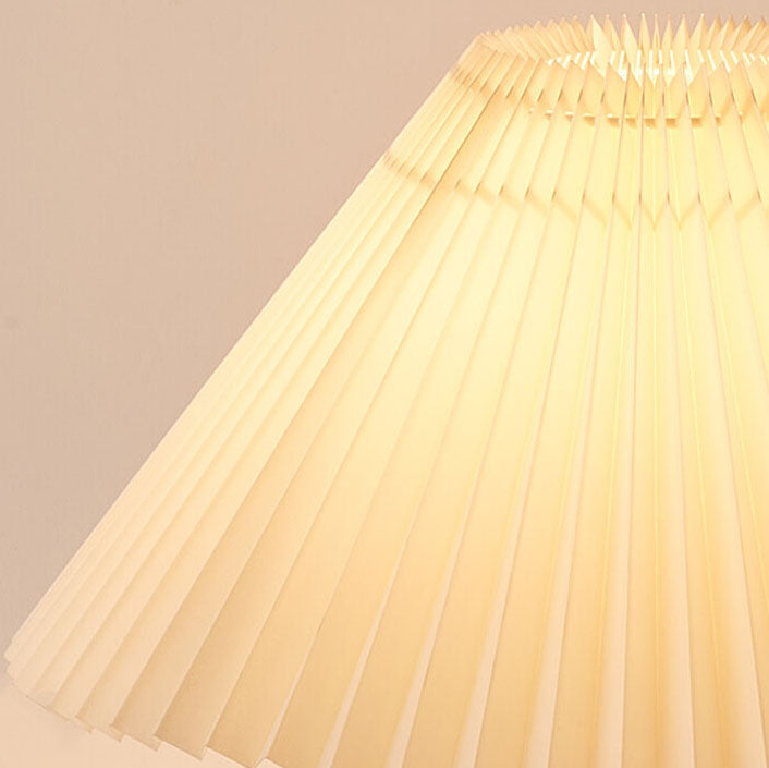 Lampe de Table Japonaise Bois & Tissu Plissé LED – Sérénité & Design Épuré