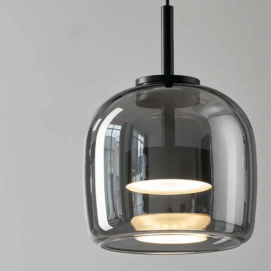 Suspension LED en Verre Nordique Élégante