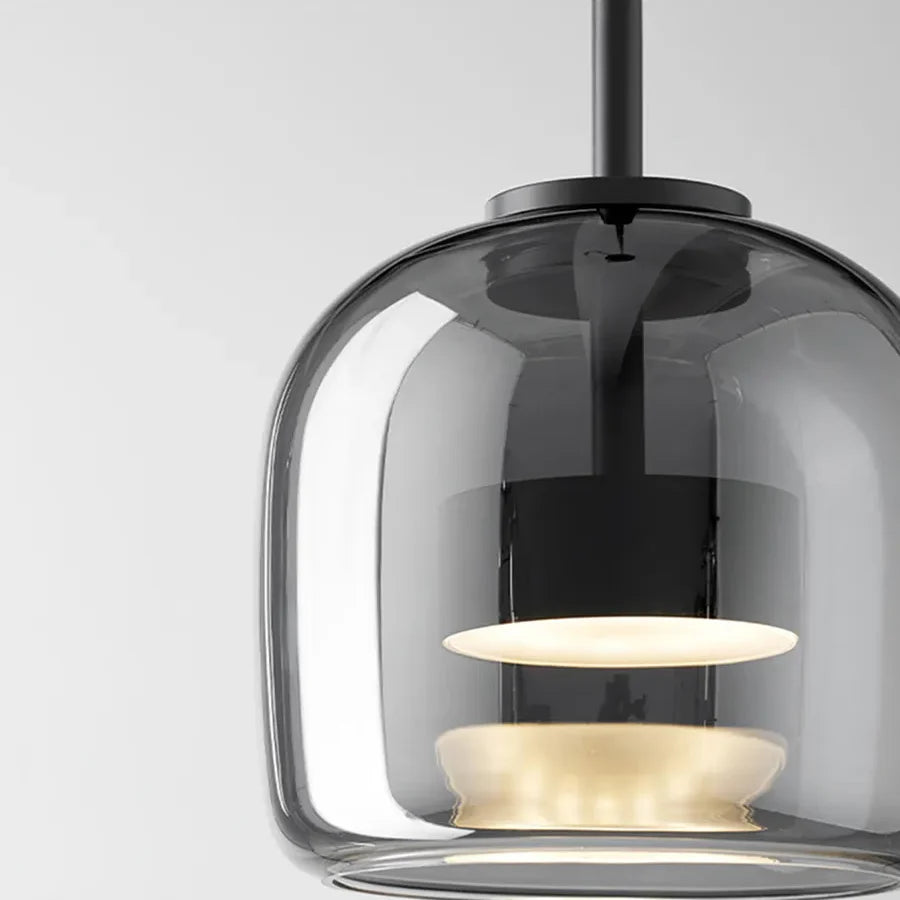 Suspension LED en Verre Nordique Élégante