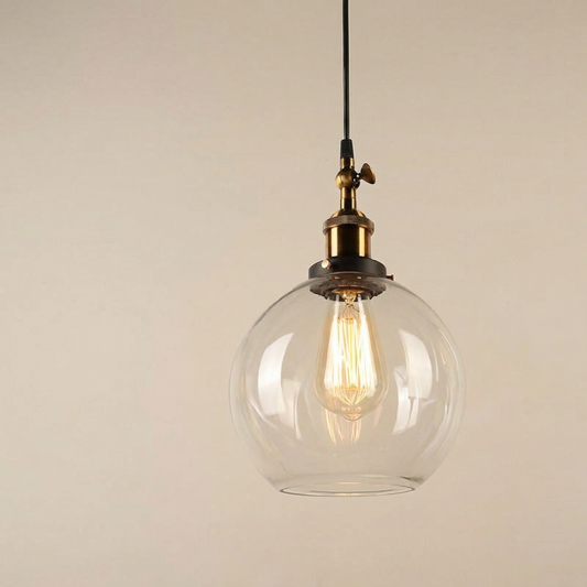 Suspension vintage en verre globe