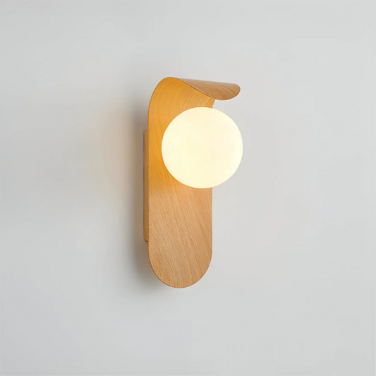 Applique Murale Scandinave Globe en Bois LED – Chaleur Naturelle & Ambiance Nordic