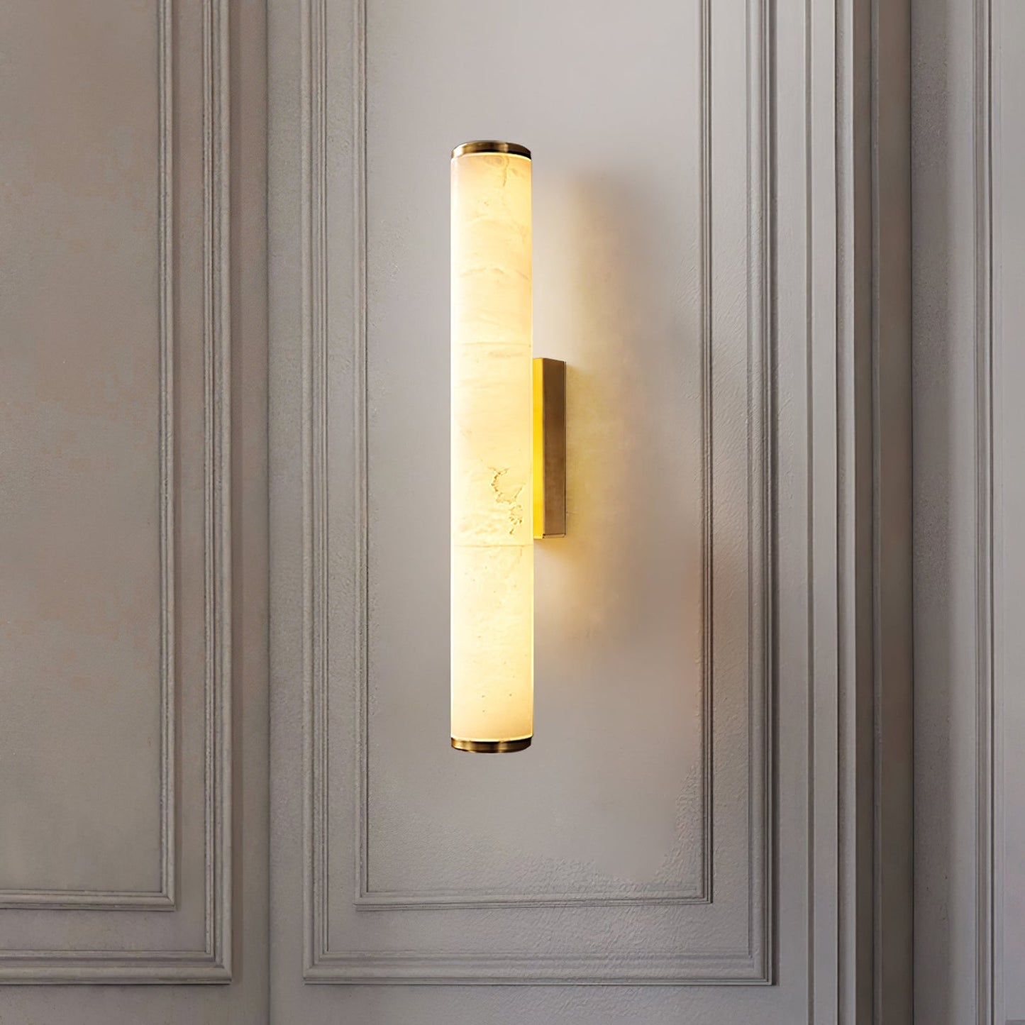 Applique Murale Lumière en Marbre Espagnol Cuivre Minimaliste Moderne