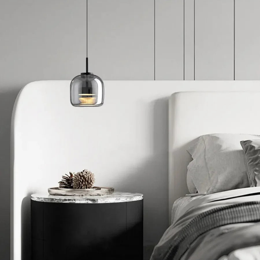 Suspension LED en Verre Nordique Élégante