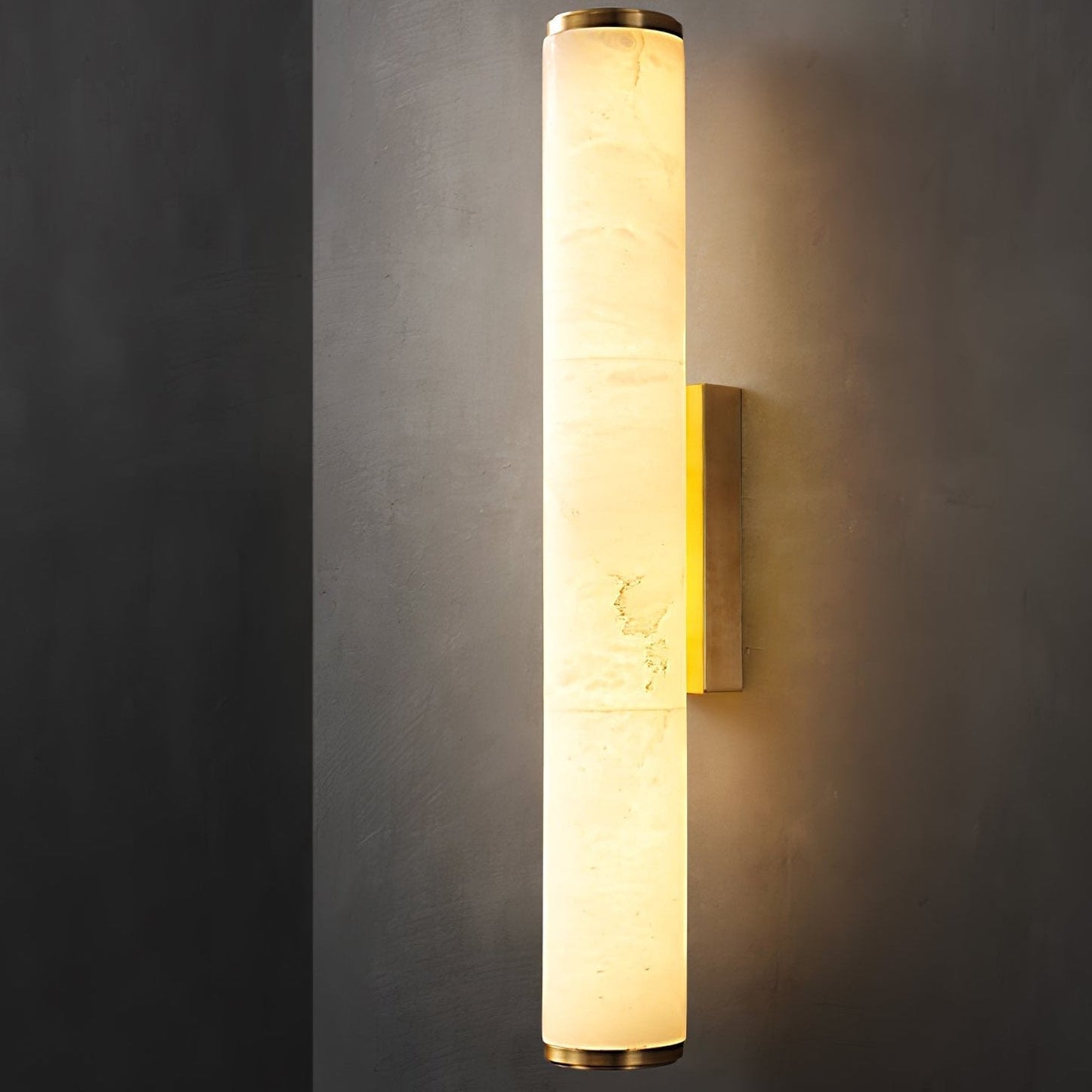 Applique Murale Lumière en Marbre Espagnol Cuivre Minimaliste Moderne