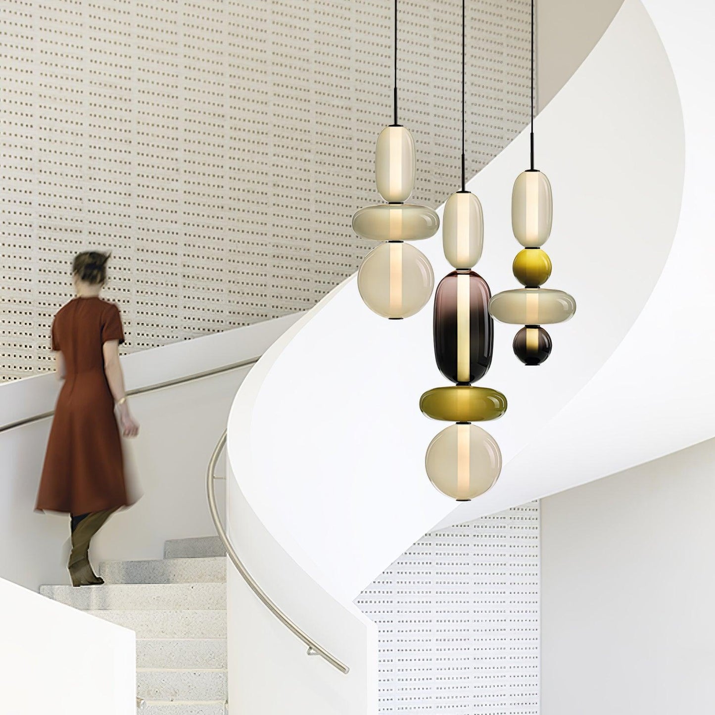 Lampe Pendante En Verre Confit