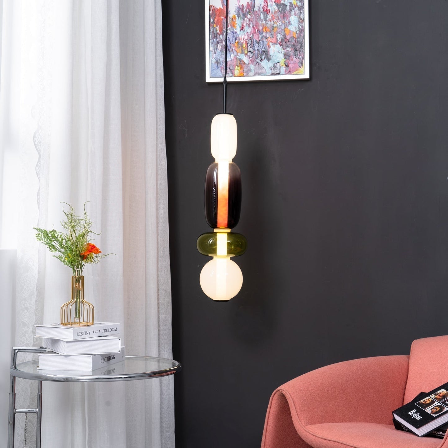 Lampe Pendante En Verre Confit