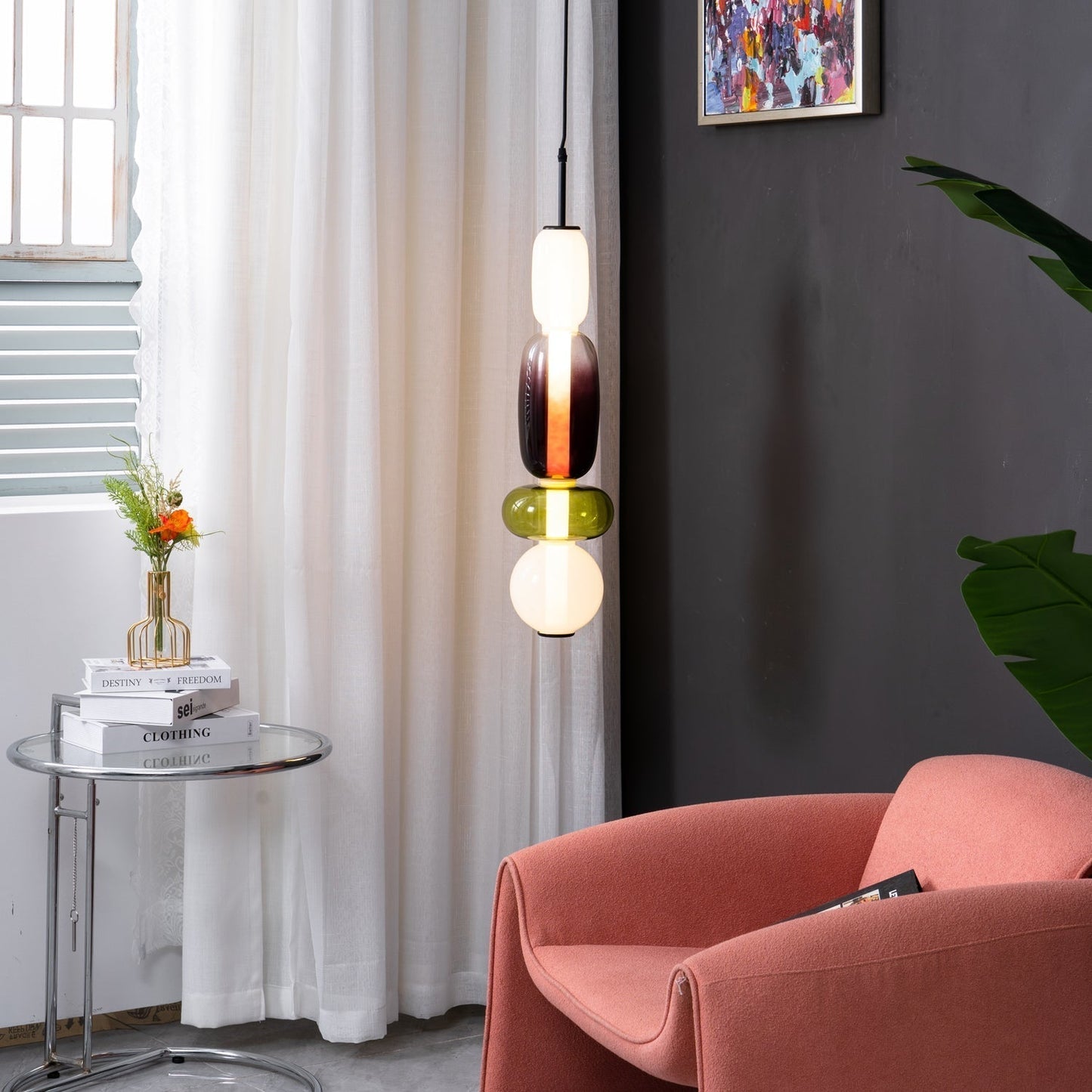 Lampe Pendante En Verre Confit