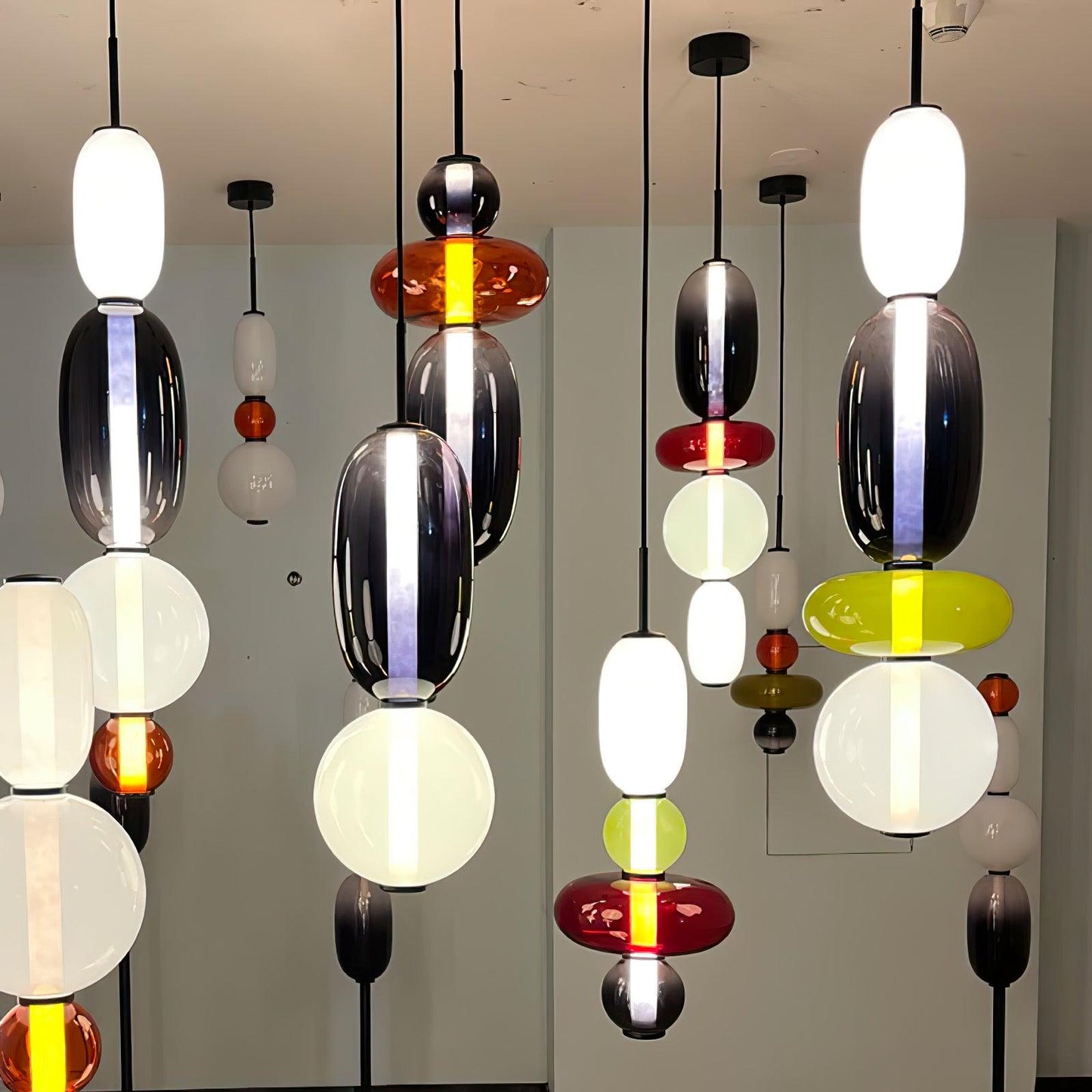 Lampe Pendante En Verre Confit