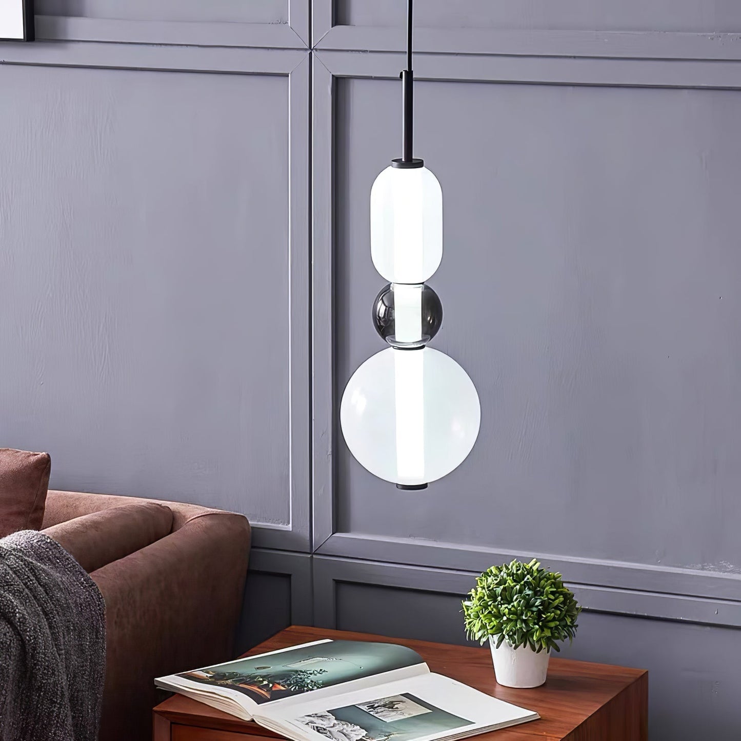 Lampe Pendante En Verre Confit