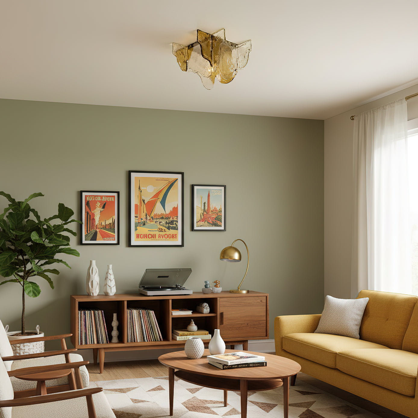 Lampe de Plafond Carlo Nason en Verre