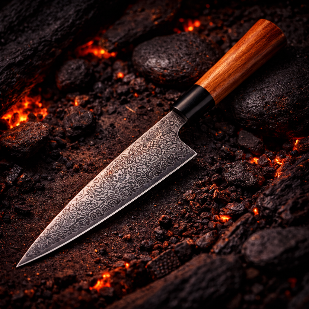 Zorbose Couteau Honesuki Damas 150 mm