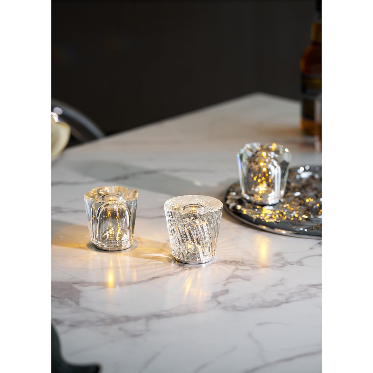 Lampe de Table Cristal Diamant à Batterie – Ambiance Romantique & Lumière Douce