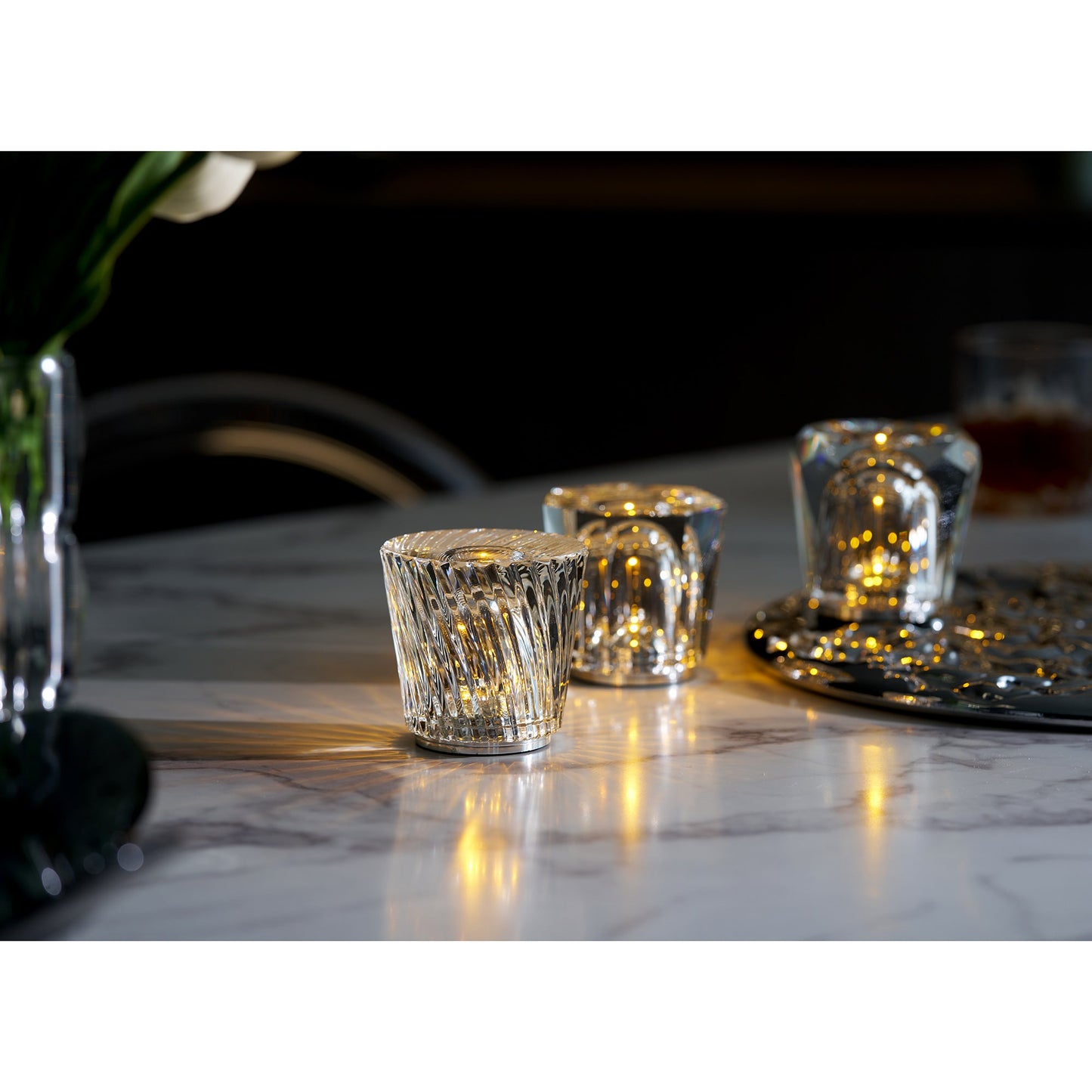 Lampe de Table Cristal Diamant à Batterie – Ambiance Romantique & Lumière Douce