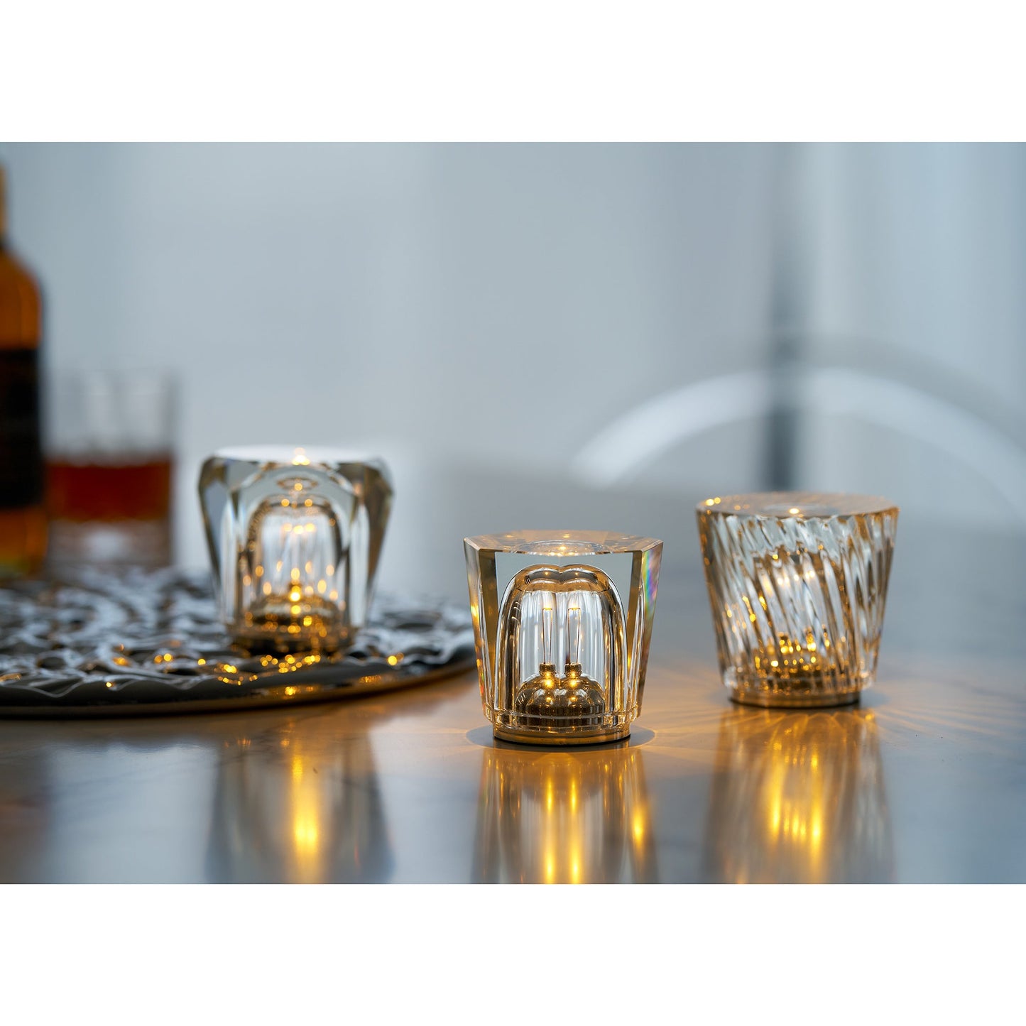Lampe de Table Cristal Diamant à Batterie – Ambiance Romantique & Lumière Douce