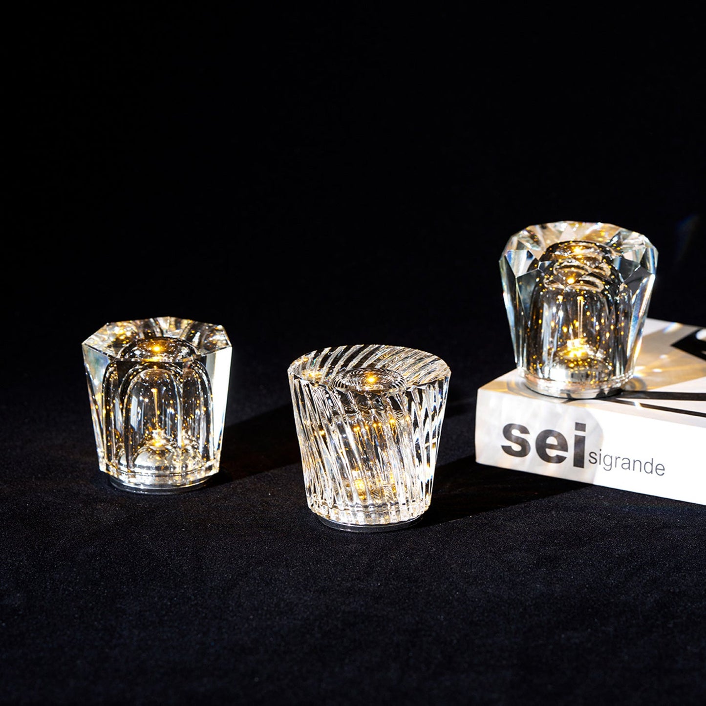 Lampe de Table Cristal Diamant à Batterie – Ambiance Romantique & Lumière Douce