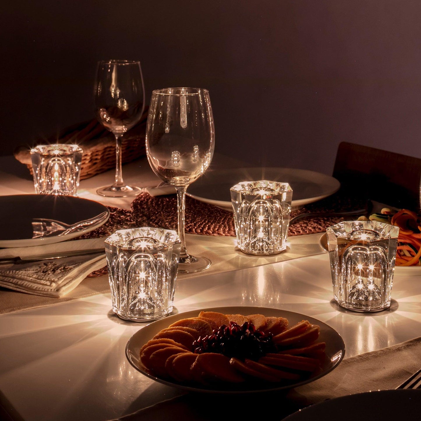 Lampe de Table Cristal Diamant à Batterie – Ambiance Romantique & Lumière Douce