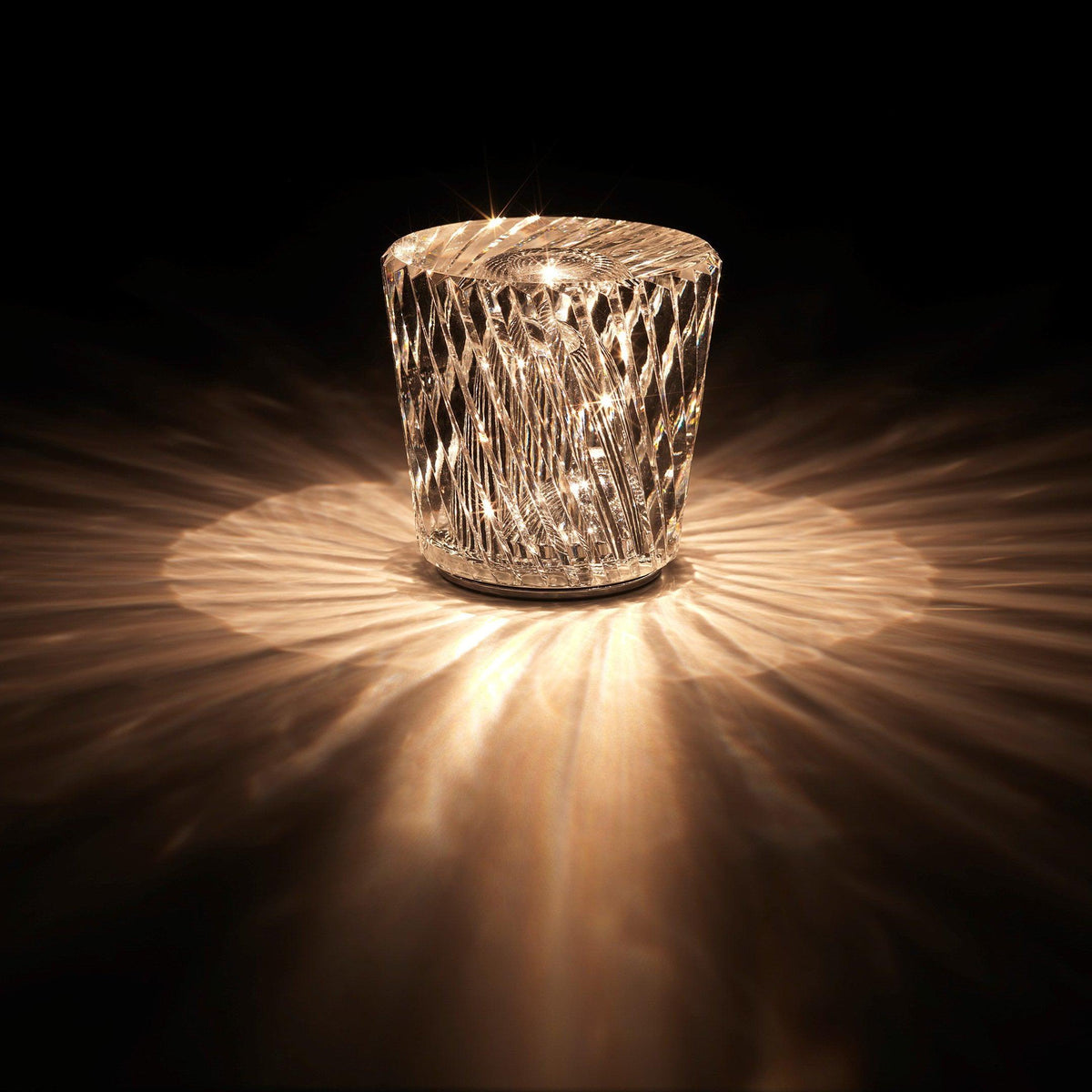 Lampe de Table Cristal Diamant à Batterie – Ambiance Romantique & Lumière Douce