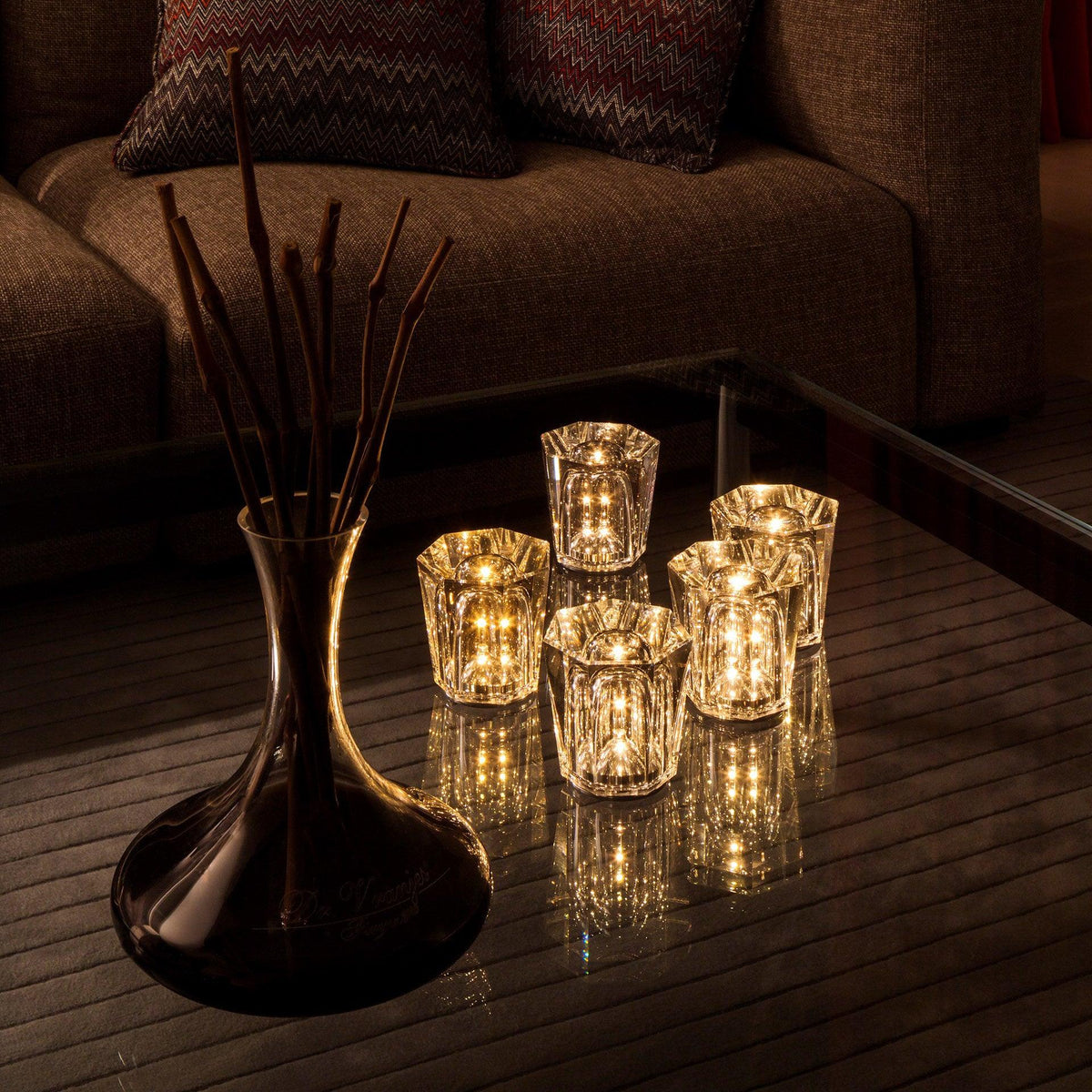 Lampe de Table Cristal Diamant à Batterie – Ambiance Romantique & Lumière Douce