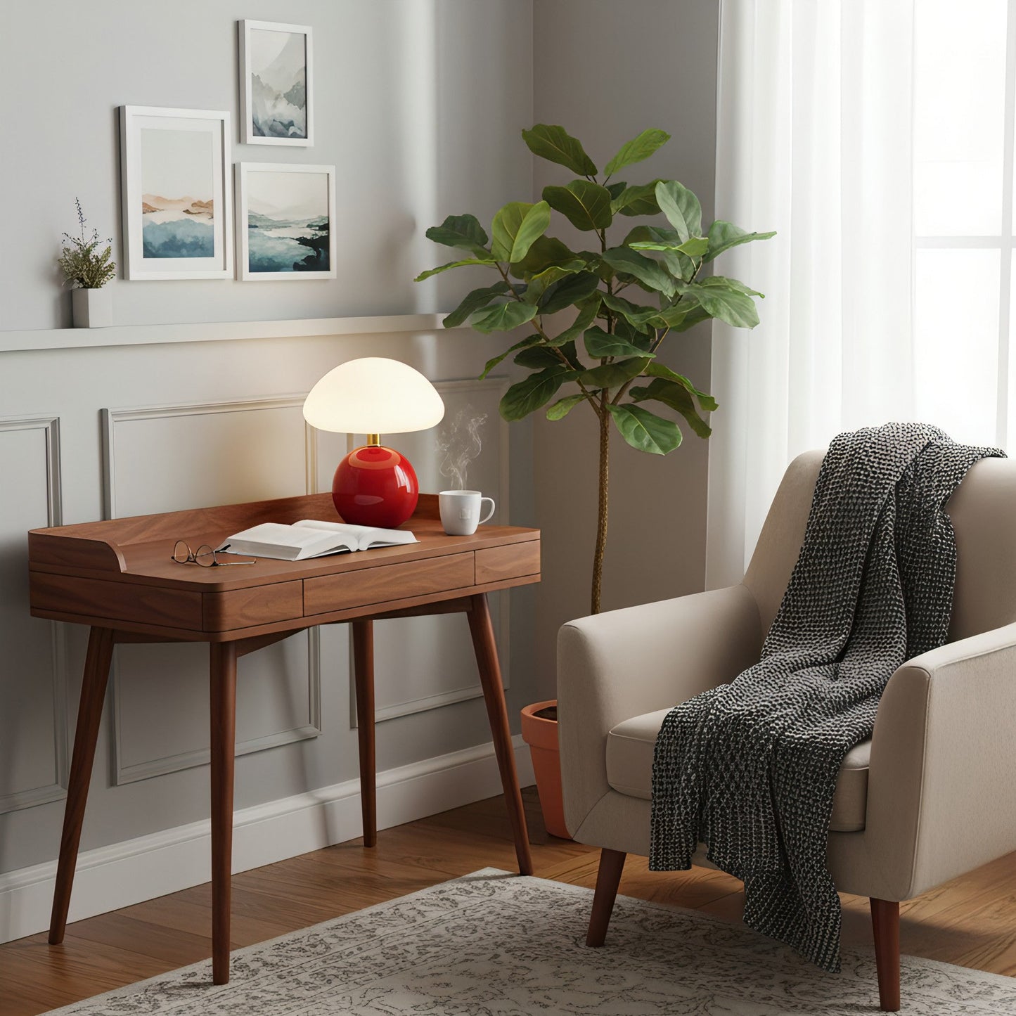 Lampe de Table Nessino – Design Champignon Iconique & Lumière Douce au Bureau