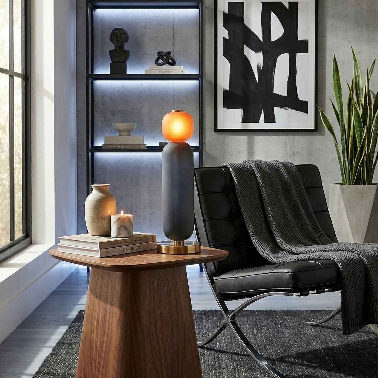 Lampe de Table en Verre Coloré Drift – Luxe Vibrant & Touche Artistique