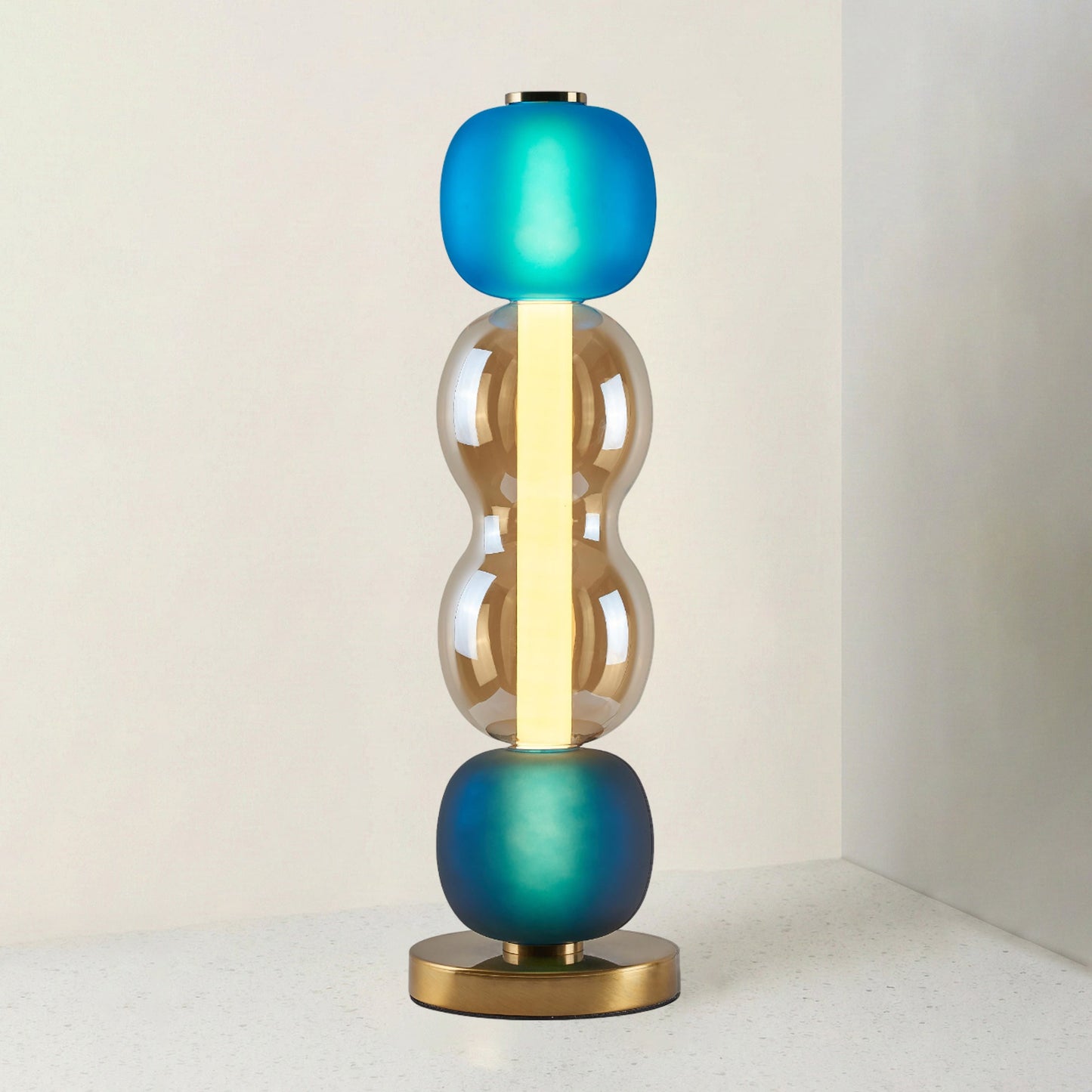 Lampe de Table en Verre Coloré Drift – Luxe Vibrant & Touche Artistique