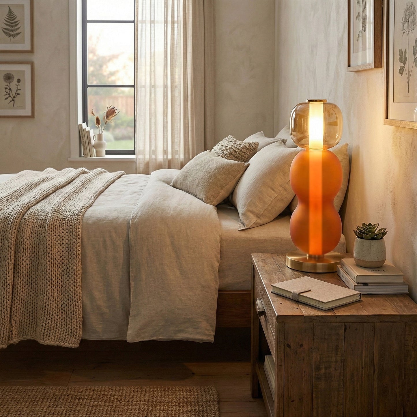 Lampe de Table en Verre Coloré Drift – Luxe Vibrant & Touche Artistique
