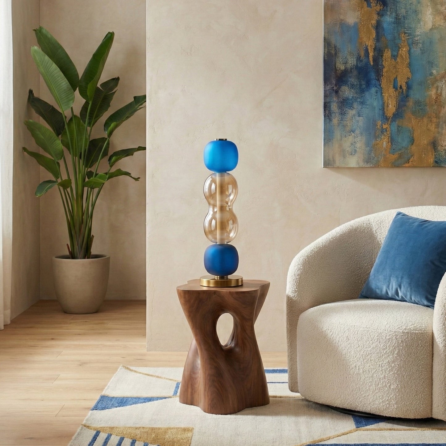 Lampe de Table en Verre Coloré Drift – Luxe Vibrant & Touche Artistique