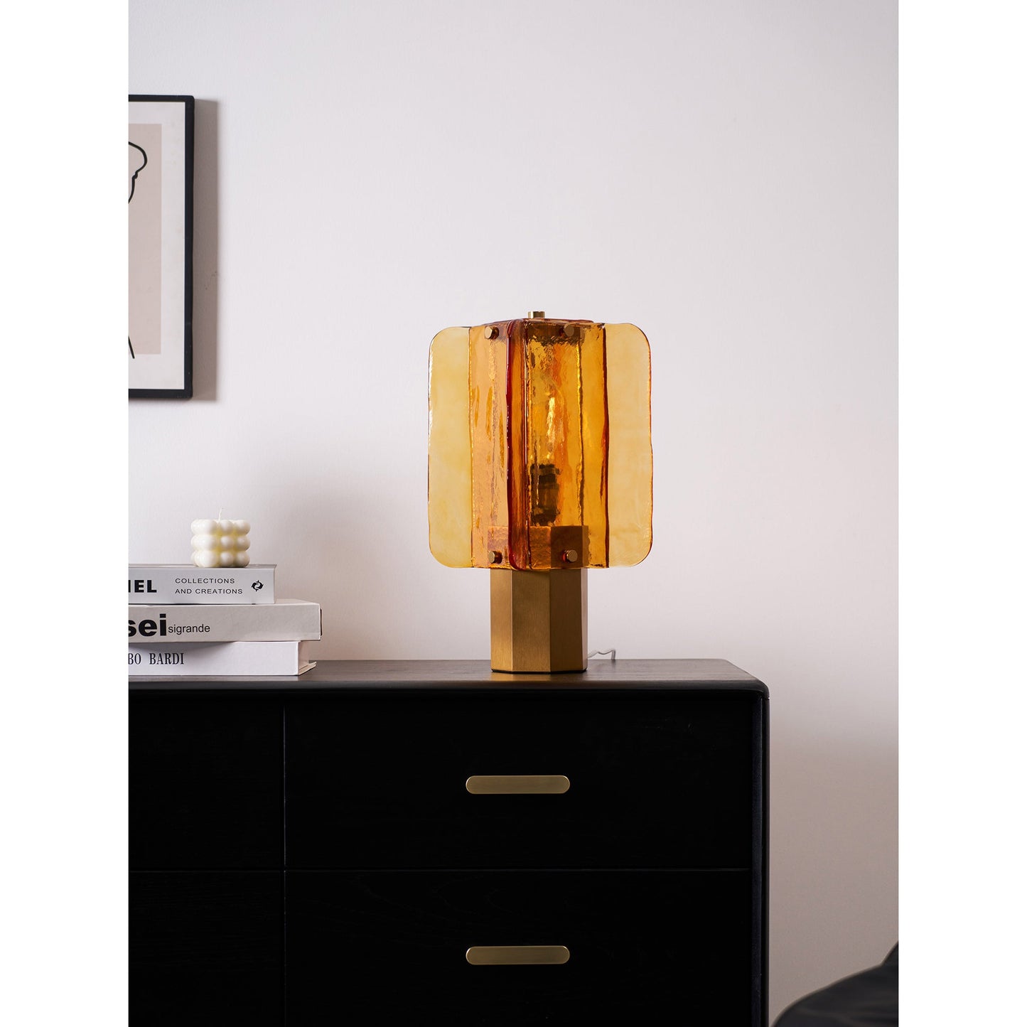 Lampe de Table Elias en Verre – Lumière Chaude & Caractère Artistique