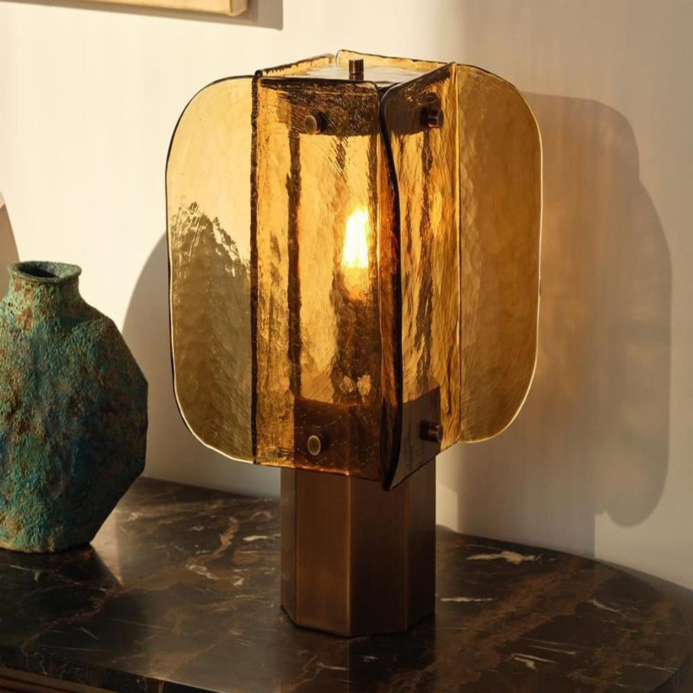 Lampe de Table Elias en Verre – Lumière Chaude & Caractère Artistique