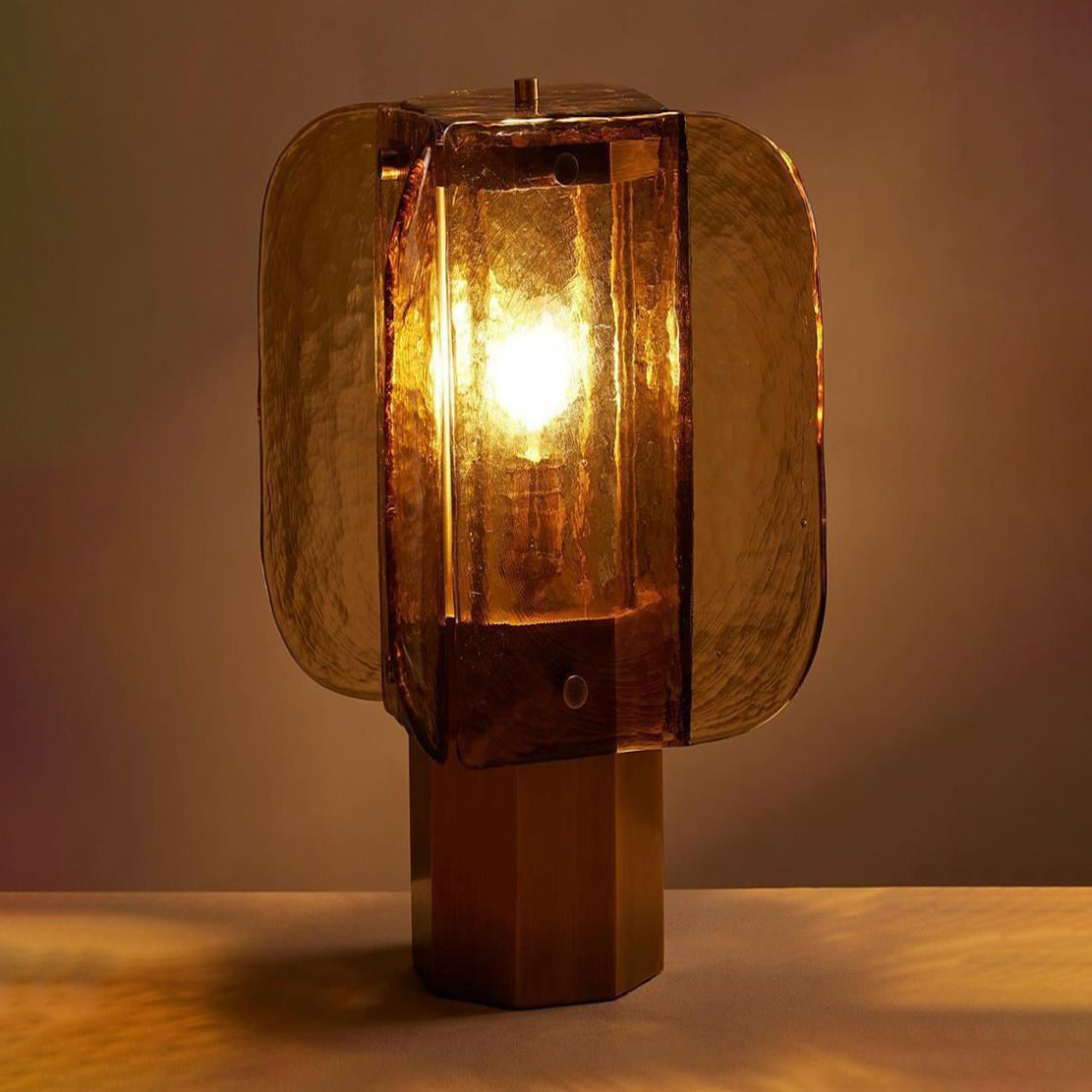 Lampe de Table Elias en Verre – Lumière Chaude & Caractère Artistique