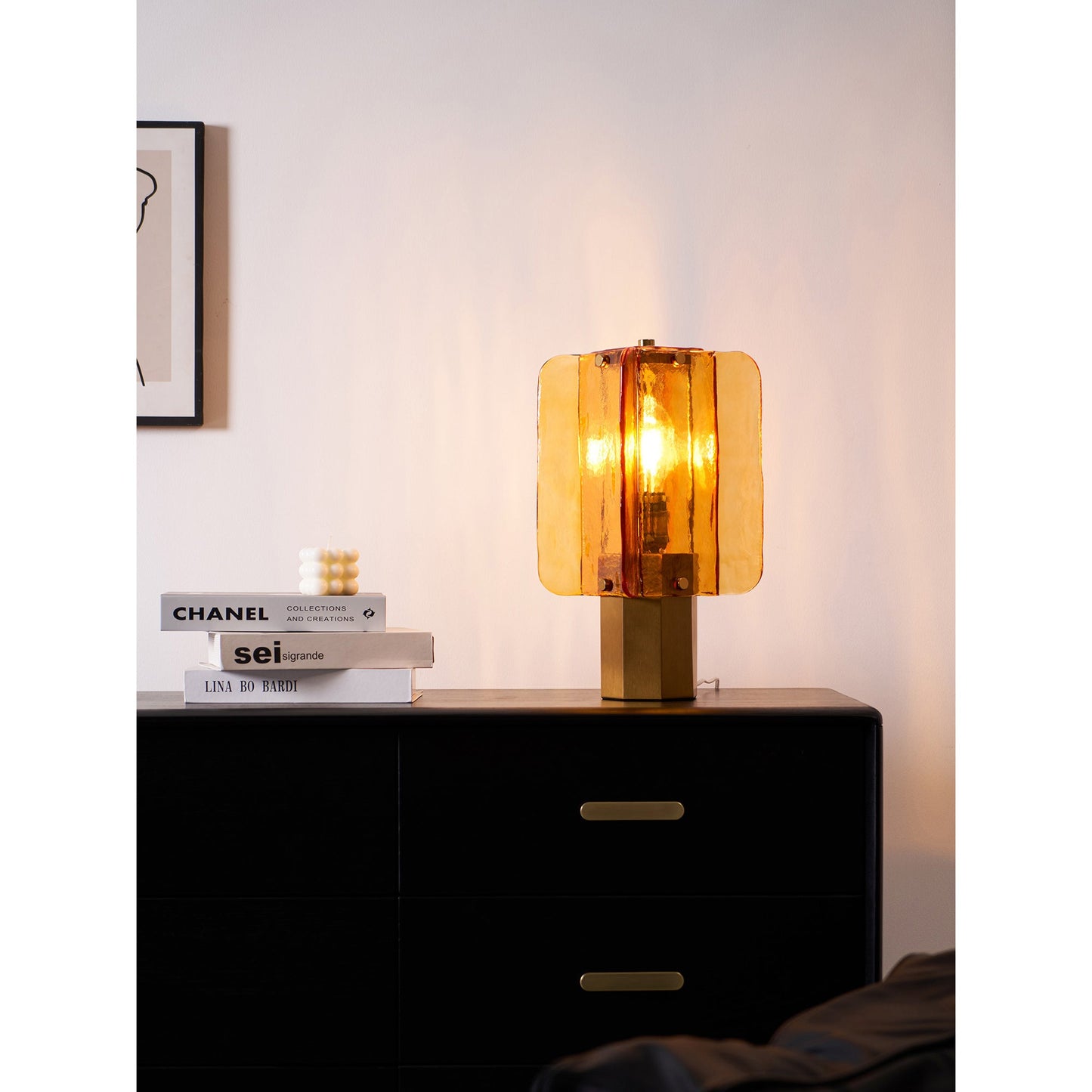 Lampe de Table Elias en Verre – Lumière Chaude & Caractère Artistique