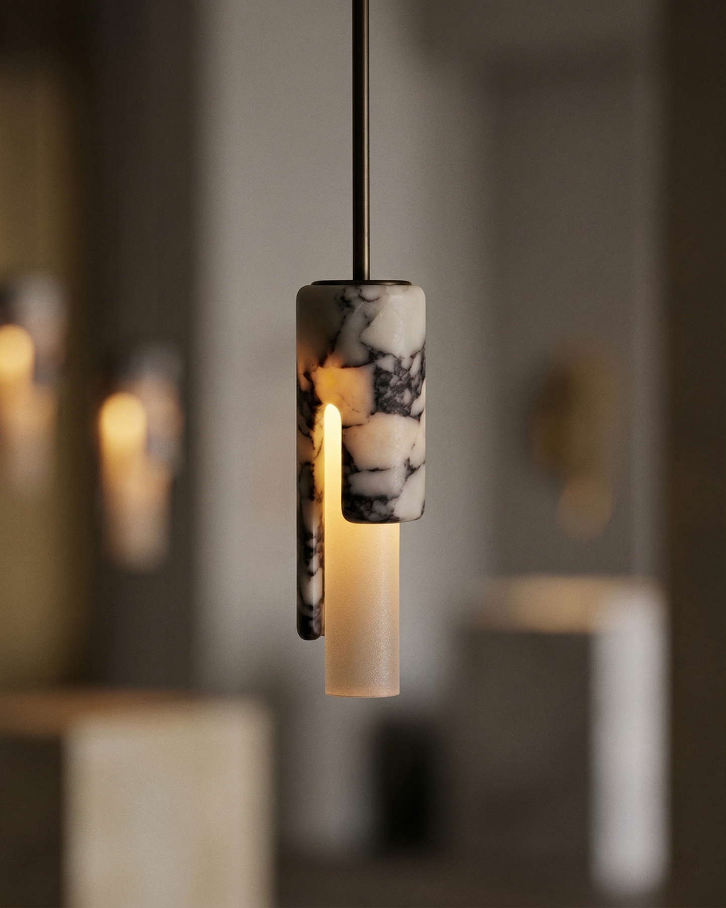 Suspension Marbre Cylindre