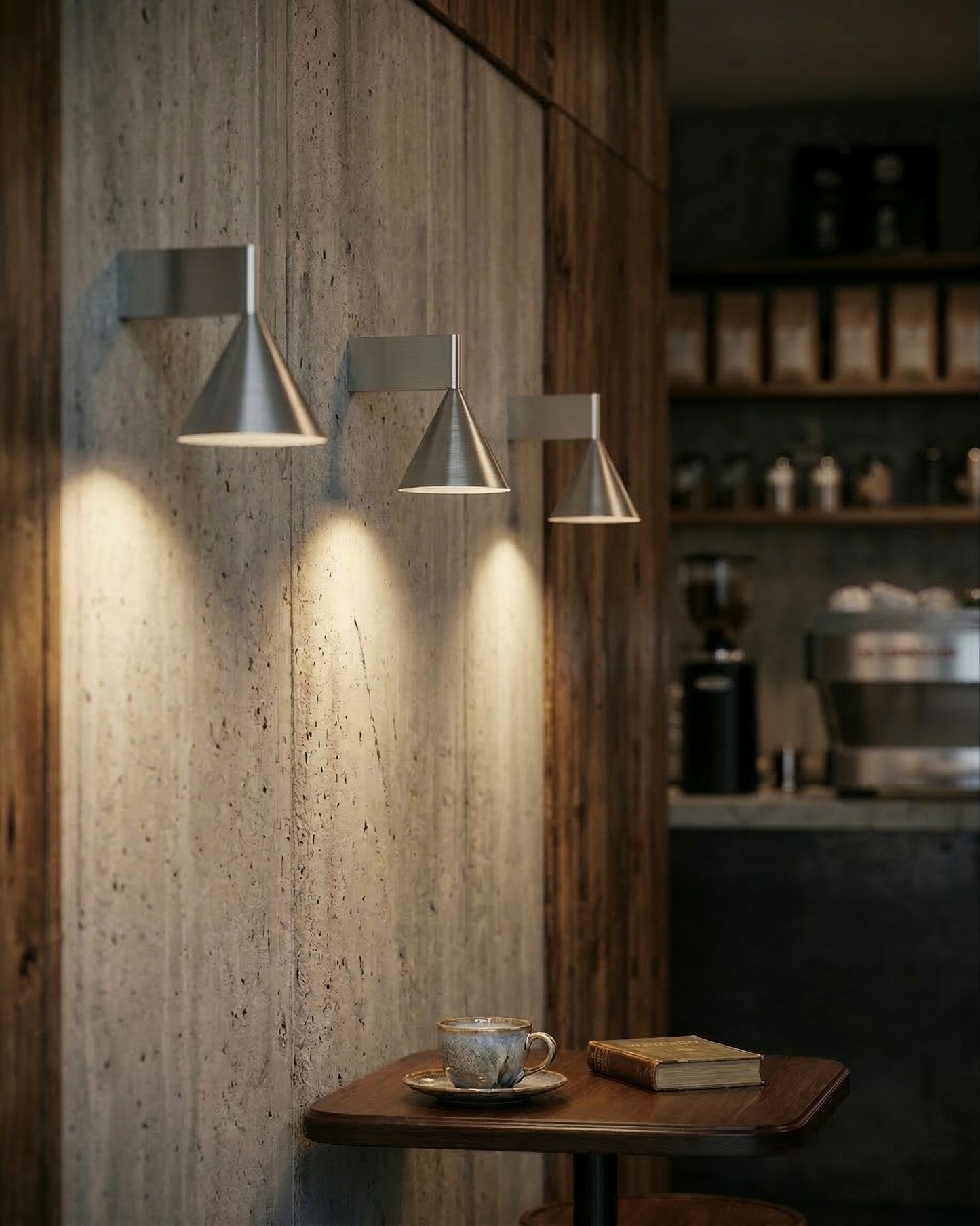 Applique Murale LED en Aluminium Brossé – Forme Conique Minimaliste