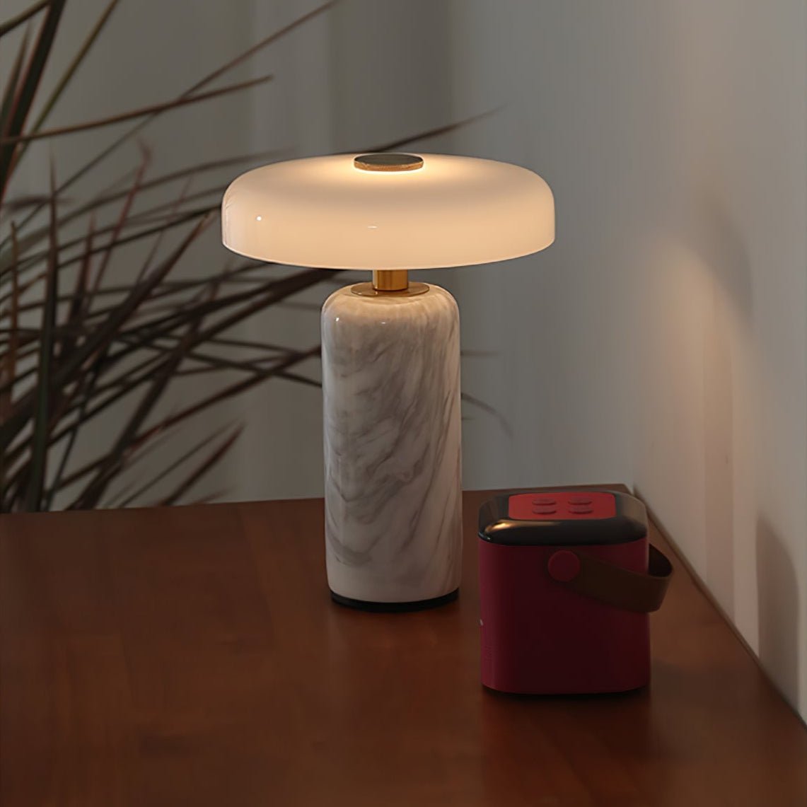 Lampe de Table Lunara en Marbre à Batterie – Luxe Naturel & Éclairage Sans Fil