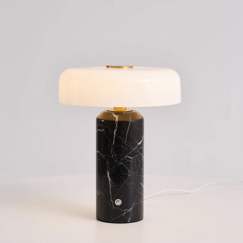 Lampe de Table Lunara en Marbre à Batterie – Luxe Naturel & Éclairage Sans Fil