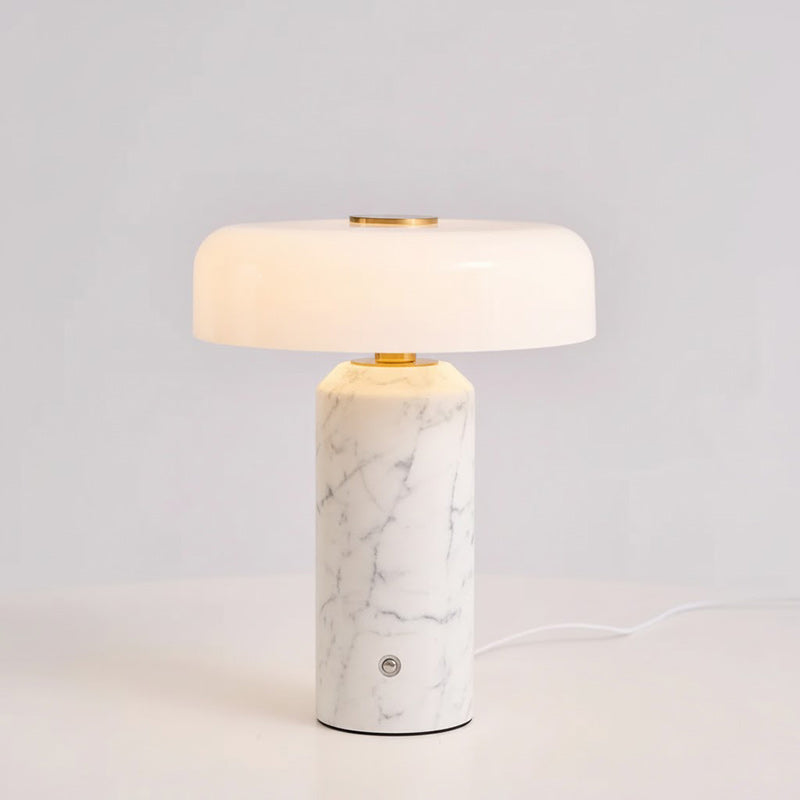 Lampe de Table Lunara en Marbre à Batterie – Luxe Naturel & Éclairage Sans Fil
