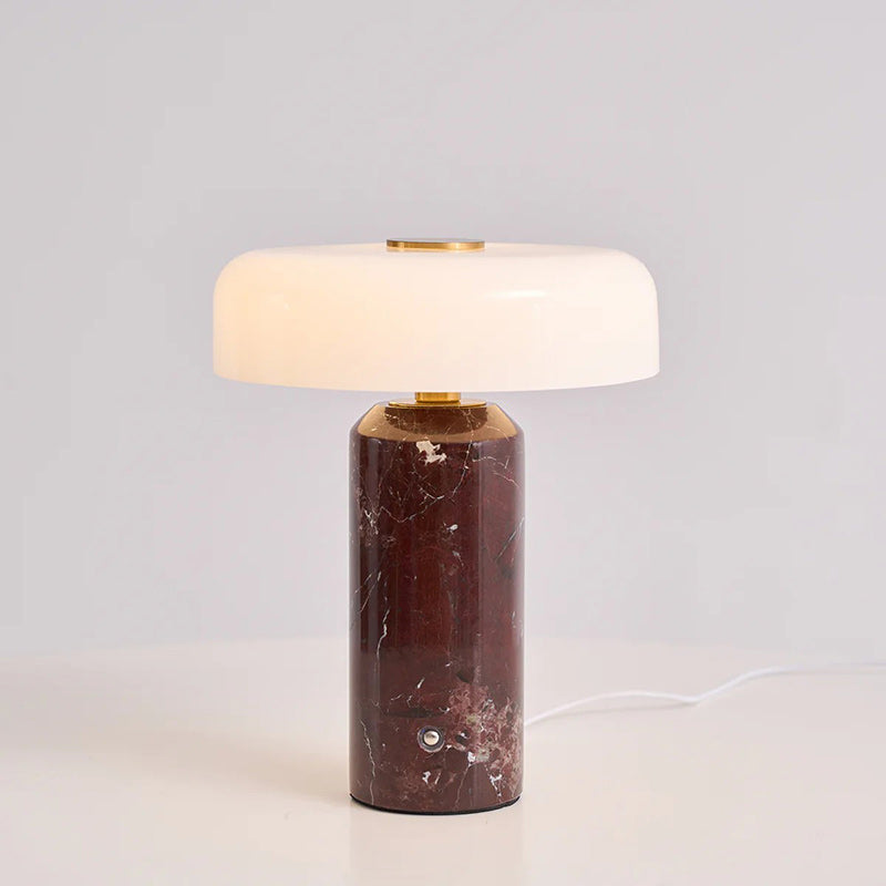 Lampe de Table Lunara en Marbre à Batterie – Luxe Naturel & Éclairage Sans Fil