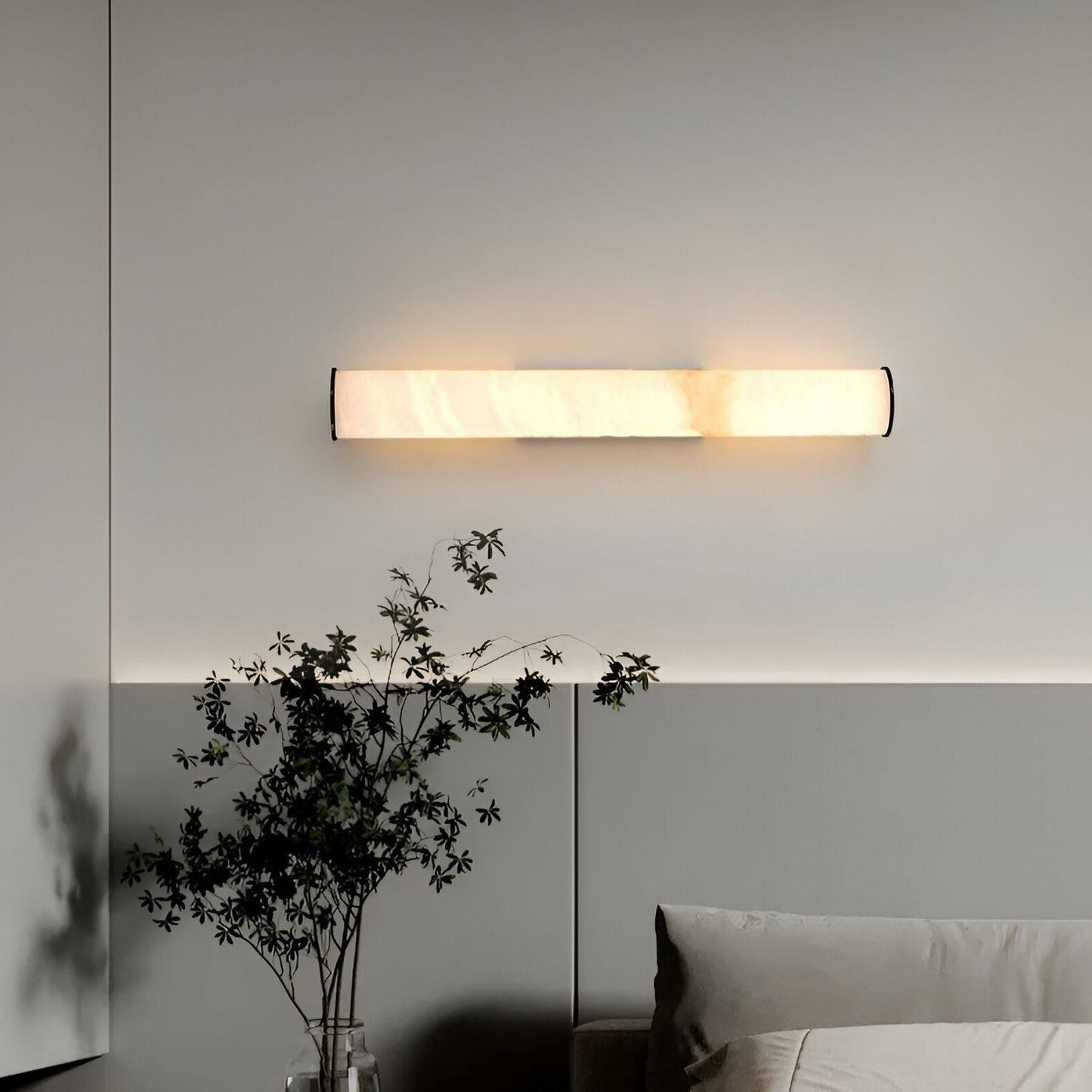 Applique Murale Lumière en Marbre Espagnol Cuivre Minimaliste Moderne
