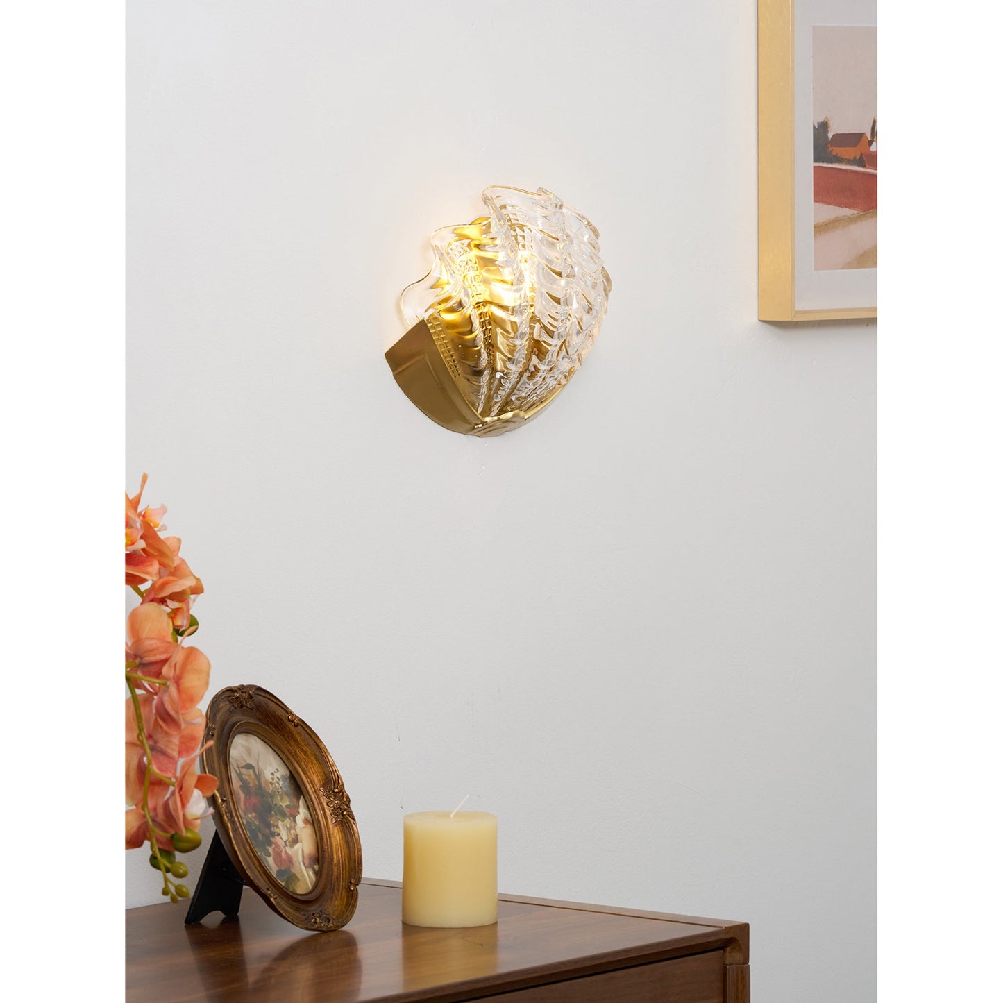 Applique Murale Coquillage en Verre – Art Contemporain & Lumière Sculptée