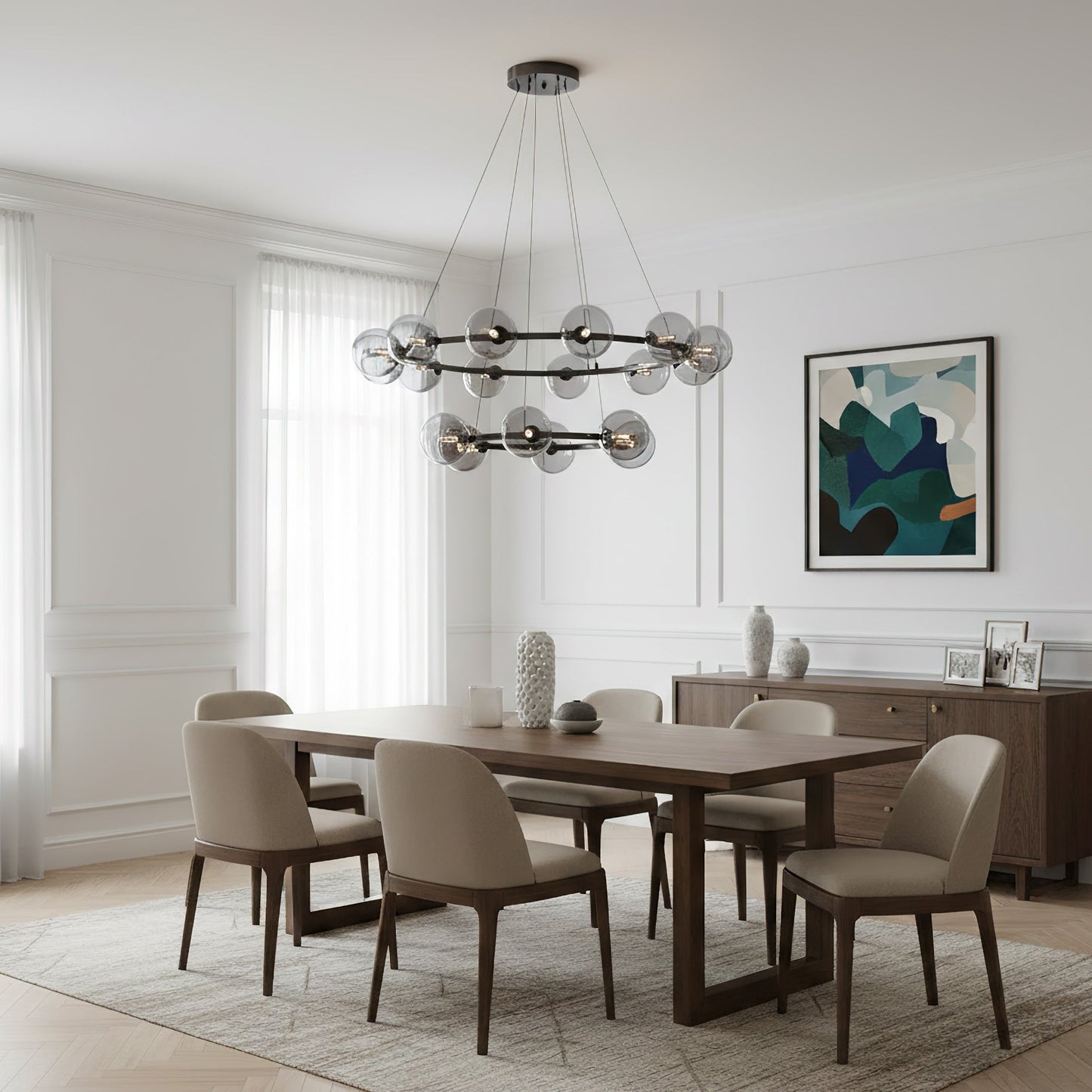 Suspension en Verre Soufflé – Grandeur & Raffinement pour vos Grandes Pièces