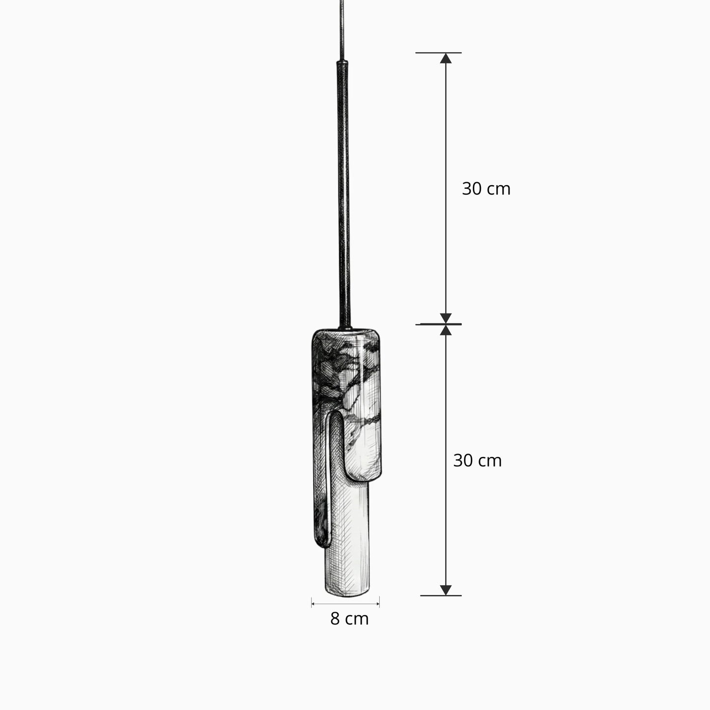 Suspension Marbre Cylindre