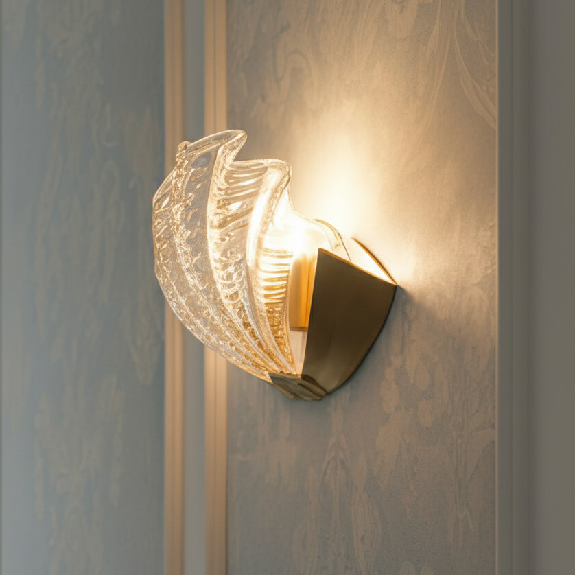 Applique Murale Coquillage en Verre – Art Contemporain & Lumière Sculptée