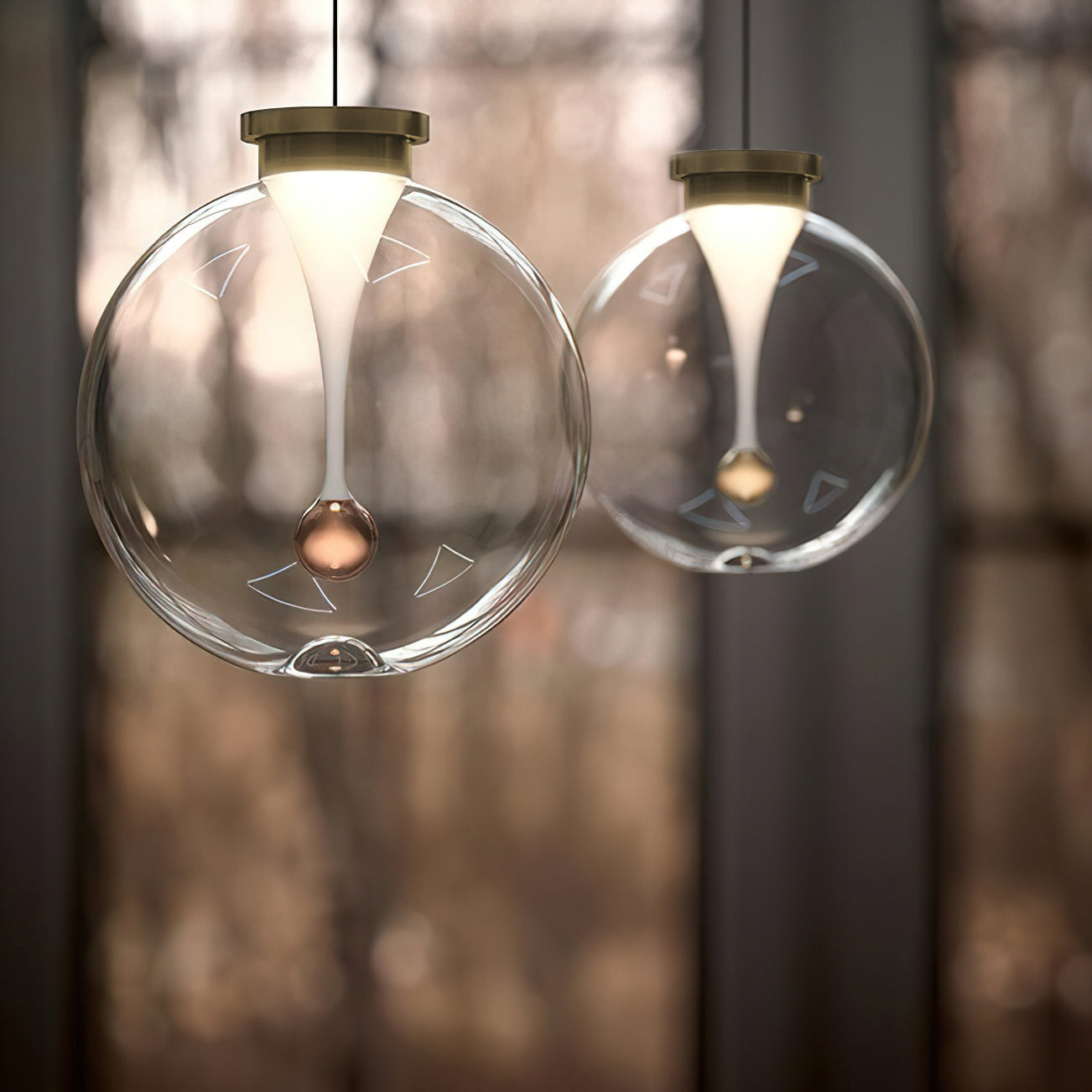 Suspension en Verre & Or – Lumière Chaude Élégante | Verve