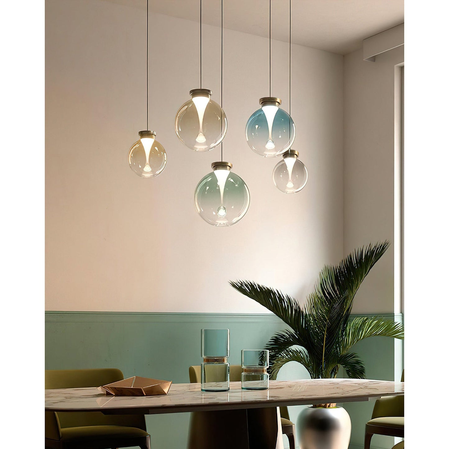 Suspension en Verre & Or – Lumière Chaude Élégante | Verve