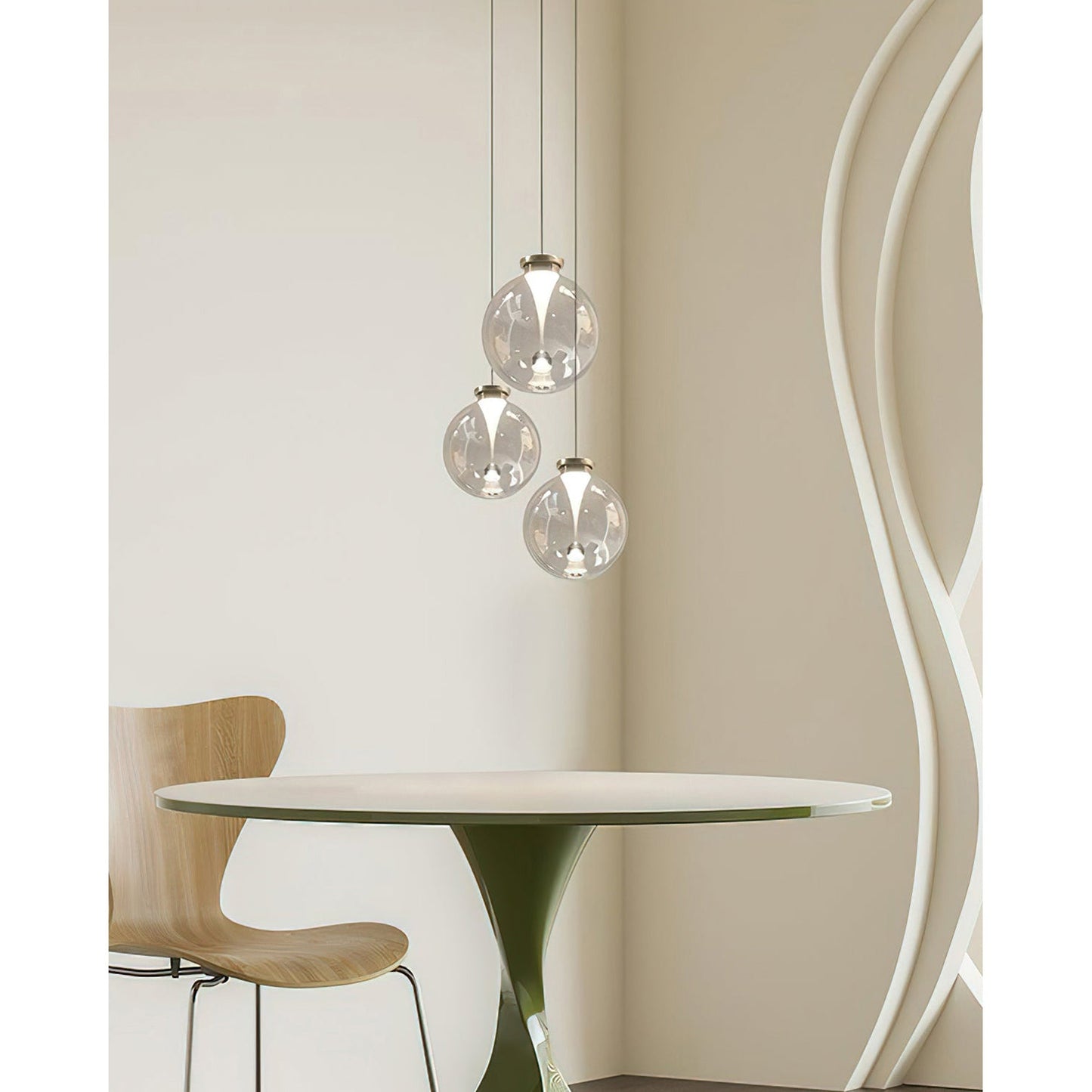 Suspension en Verre & Or – Lumière Chaude Élégante | Verve