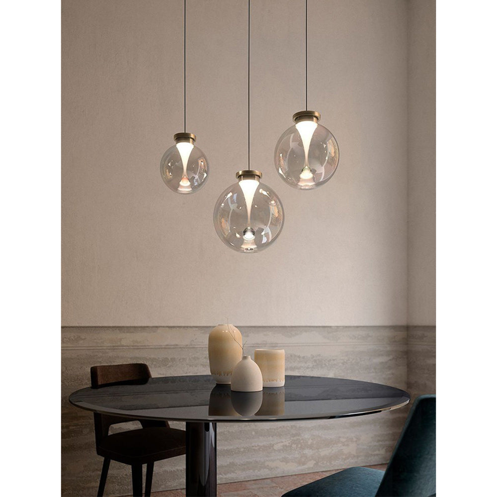 Suspension en Verre & Or – Lumière Chaude Élégante | Verve