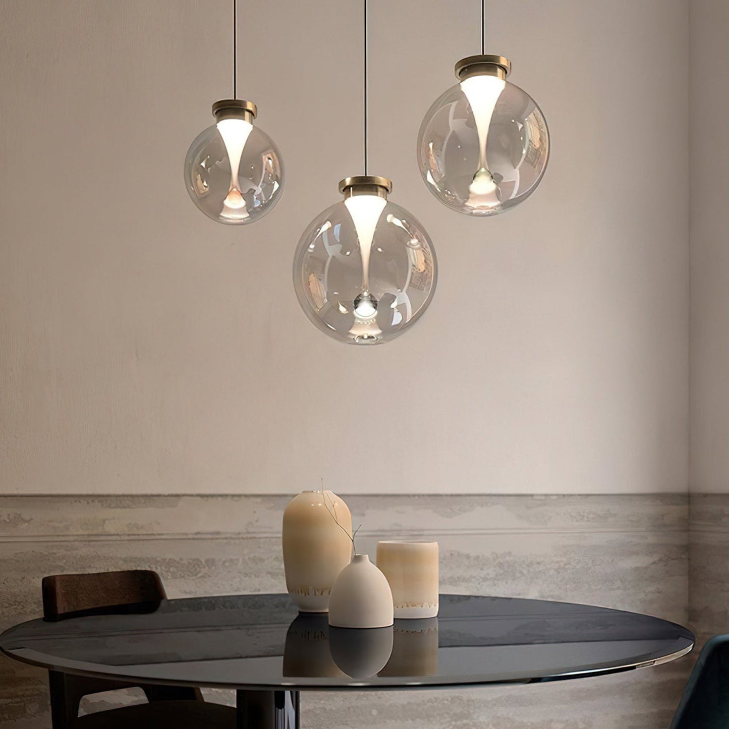Suspension en Verre & Or – Lumière Chaude Élégante | Verve