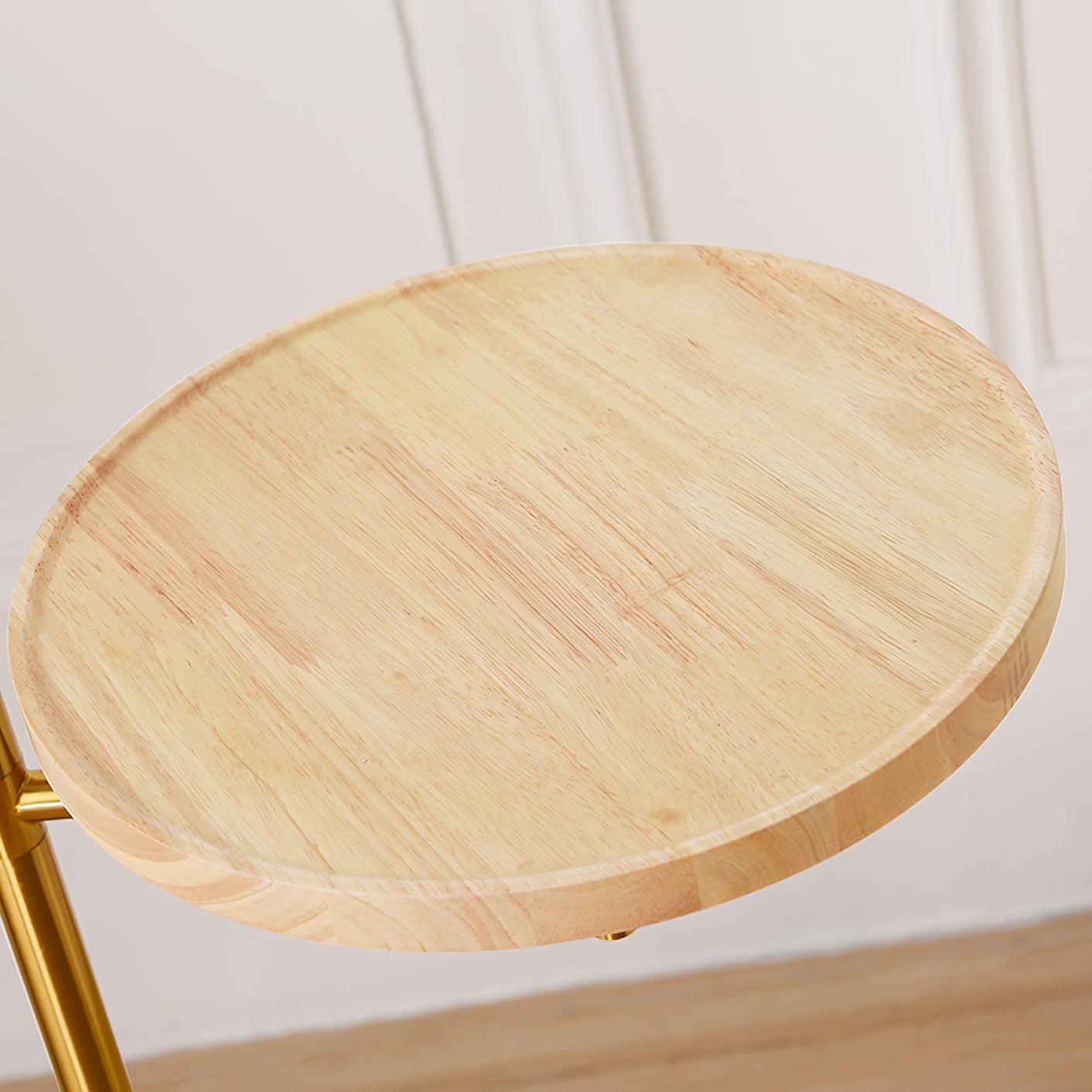 Lampadaire avec Table en Marbre & Or