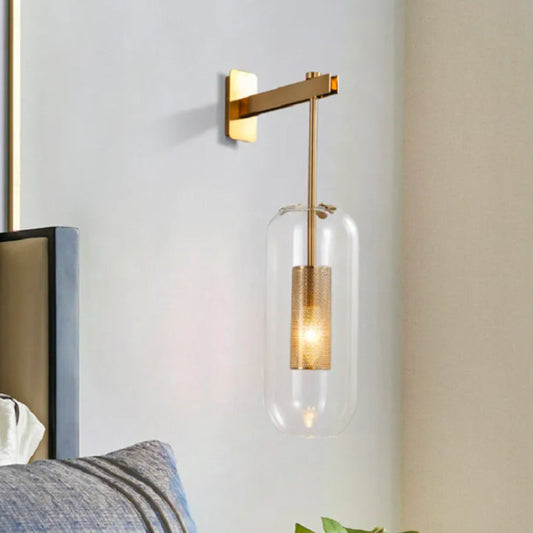 Applique Murale Dysel en Verre & Fer – Design Épuré & Lumière Raffinée